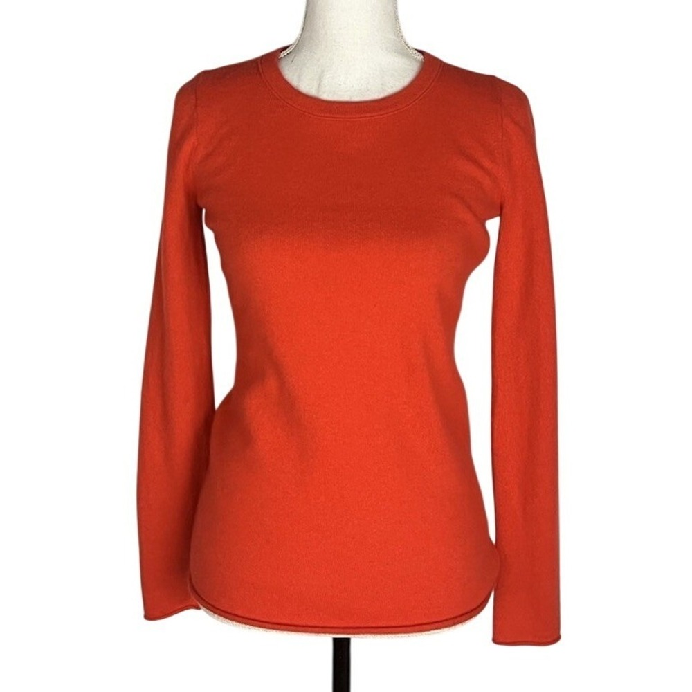 J.Crew‎ Women's 100% Cashmere Sweater Long Sleeve -Orange, Size XS